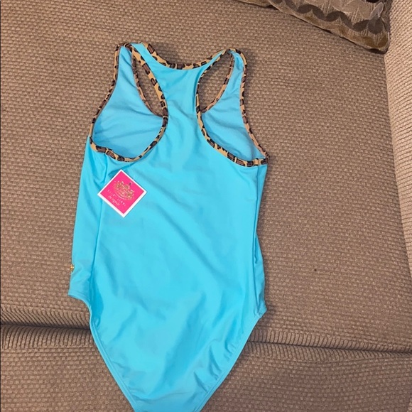 Juicy Couture Swimsuit Color:Blue & Cheetah print - Picture 2 of 4